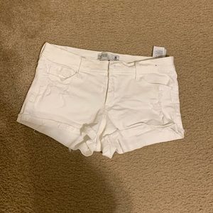 Abercrombie & Fitch low rise white denim shorts